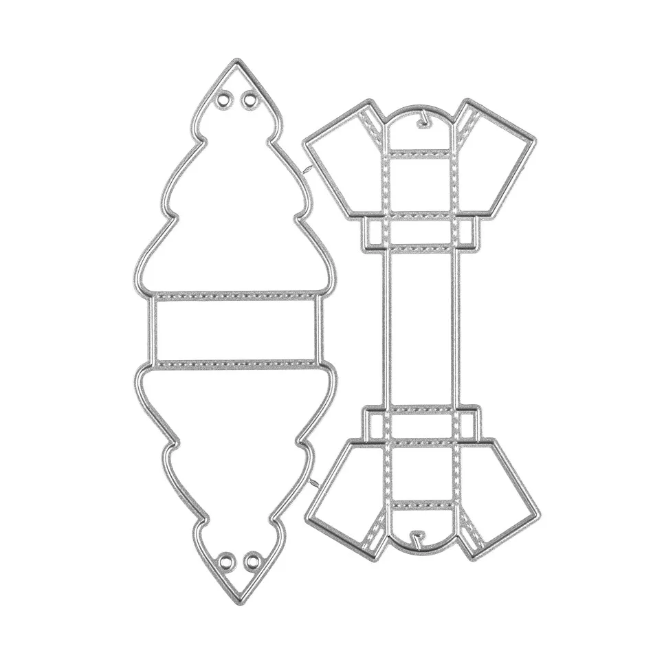 GJCrafts шаблоны для коробок металлические режущие штампы Новинка для трафарет для скрапбукинга альбом бумага декоративная открытка Рождественская коробка трафарет ремесло штампы