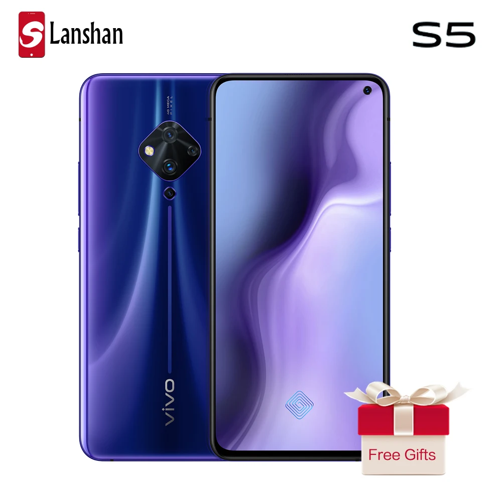 Vivo S5 мобильный телефон 6 44 дюймов Celular 48.0MP + 32.0MP 8 ГБ 128 4100 мА/ч большая Батарея 22 5 Вт