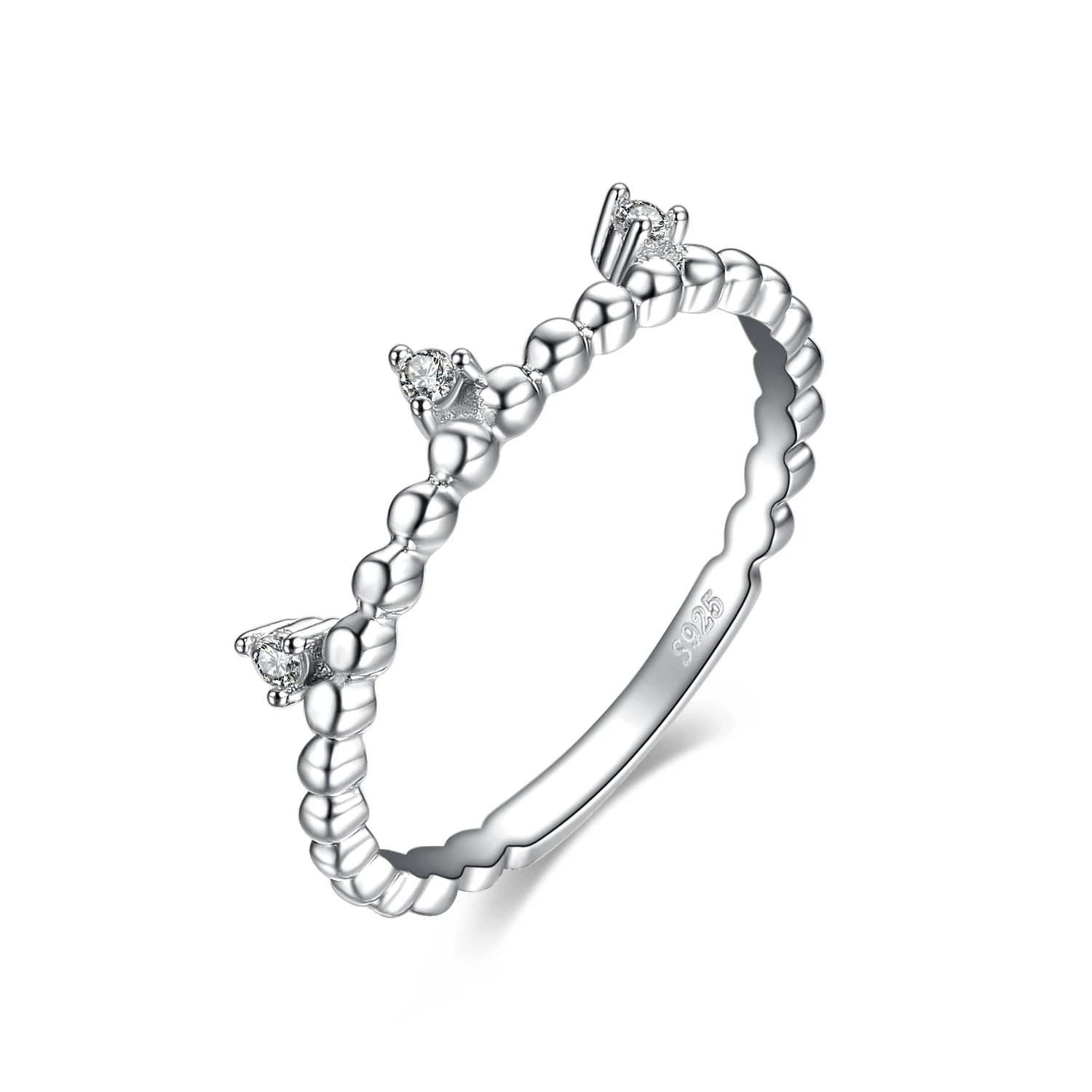 Jewelrypalace 3 Камня Кубического Циркония stackable круглый шарик кольцо стерлингового серебра 925 для Для женщин Ювелирные украшения Обручальное кольцо