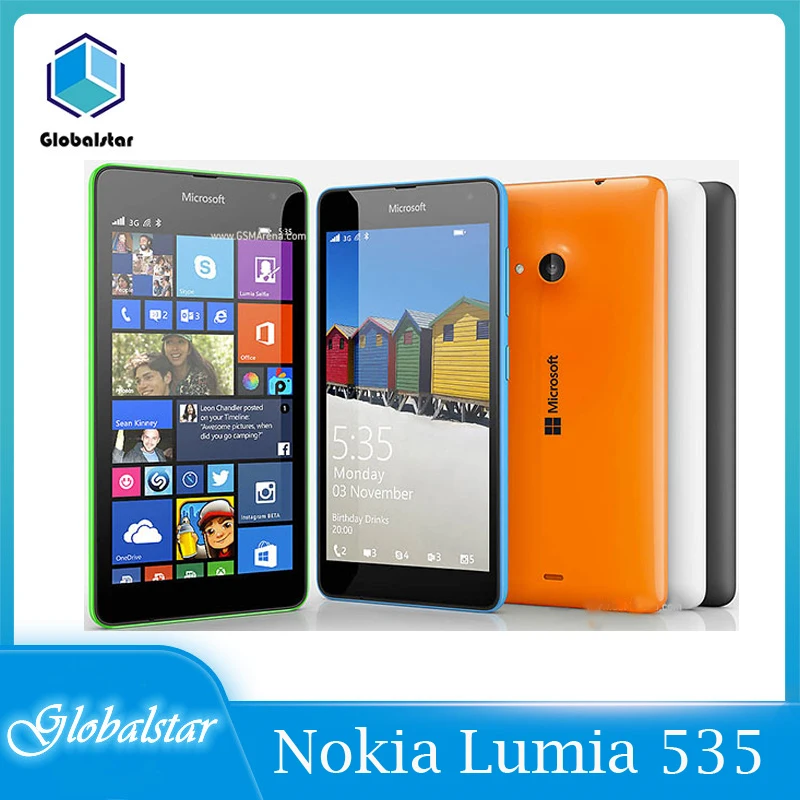 

Nokia Lumia 535 Refurbished Original Quad Core Dual SIM unlocked Mobile Phone 5.0" 5MP Camera 3G Window cellphone
