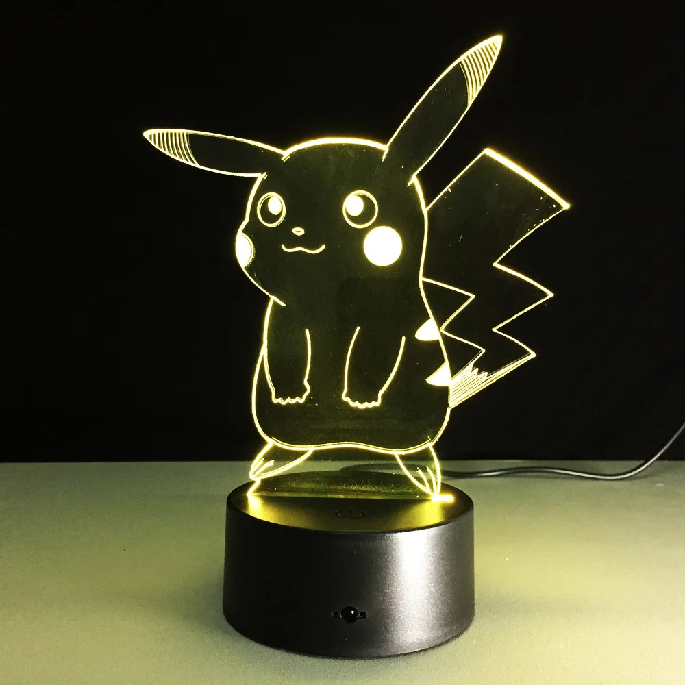 Покемон Мьюту Go фигурку 3D RGB лампа Pikachu Evee черепаха птица огонь Дракон покебол шар