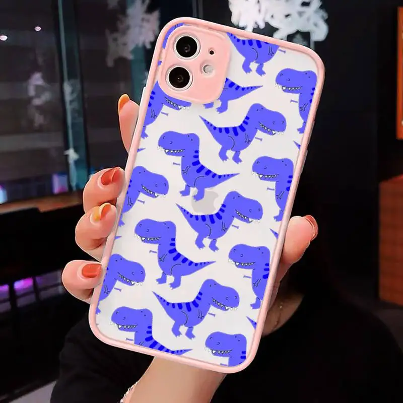 

Cute Dinosaur soft shell Phone Cases matte transparent For iphone 7 8 11 12 plus mini x xs xr pro max cover