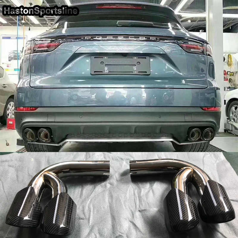 Задние выхлопные наконечники из углеродного волокна глушитель трубы для Porsche