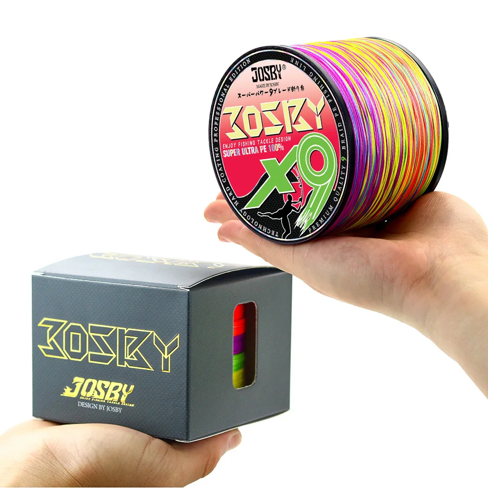 JOSBY 4 нити 8 прядей 9 плетеная леска 500 м 300 PE многоцветная мультифиламентная Карп