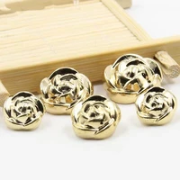 10pcs 10152025mm fashion metal flower buttons for shirt wholesale decorative buttons for clothing golden 20mm snap buttons