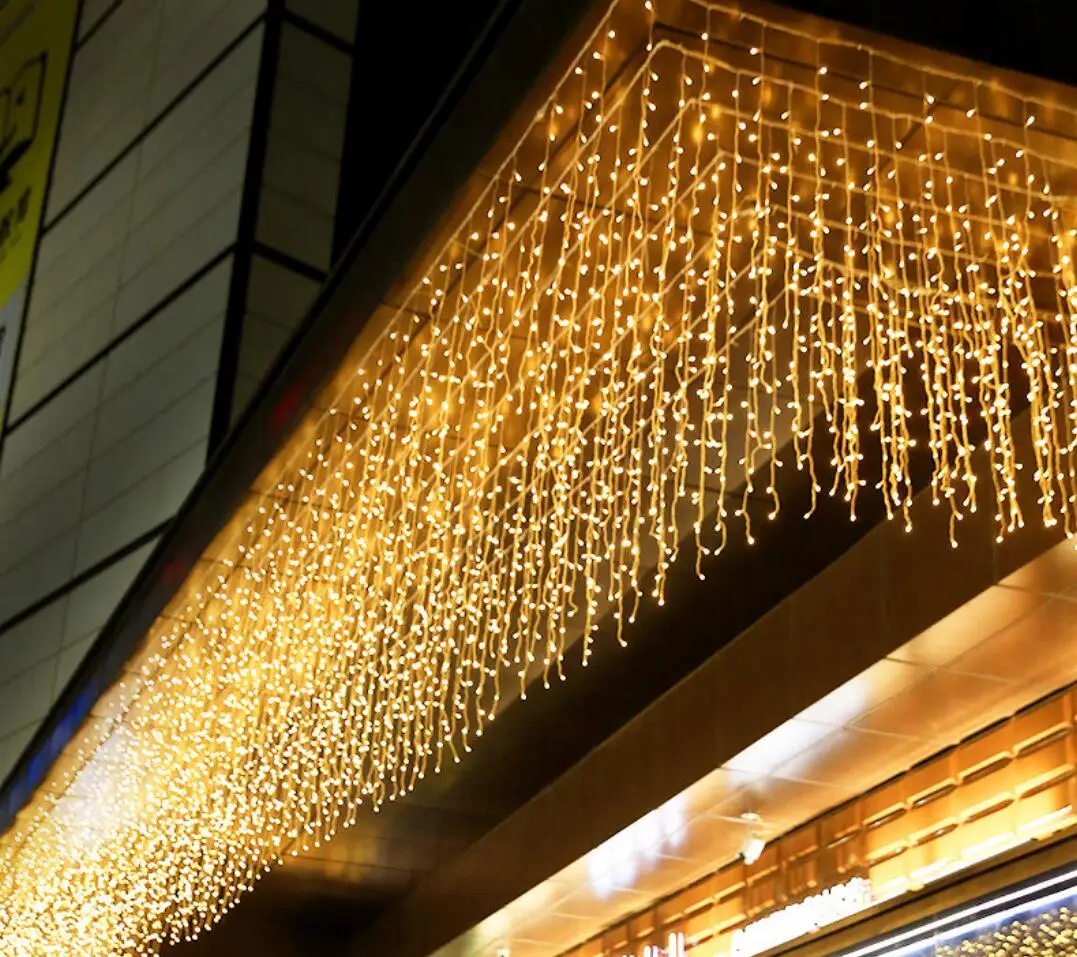 

LED Christmas Light Icicle waterproof Fairy String Curtain Lights 110V/220V EU Garland Outdoor For Wedding Party Bar decoration