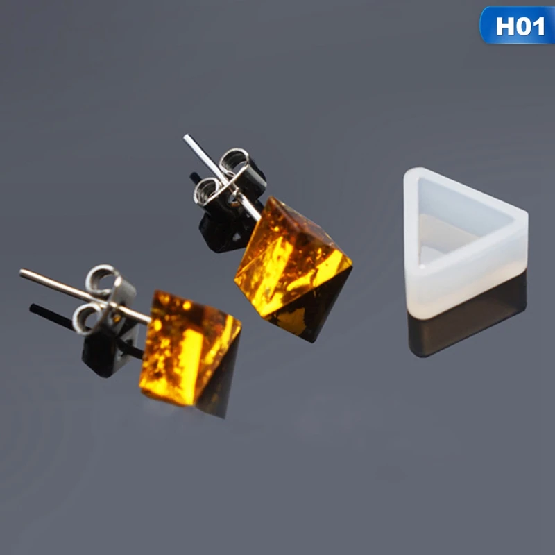 

2 Pcs /lot Silicone Geometric Earrings Mold DIY Jewelry Pendant Charm Making Mould Fondant Resin Molds For Jewelry
