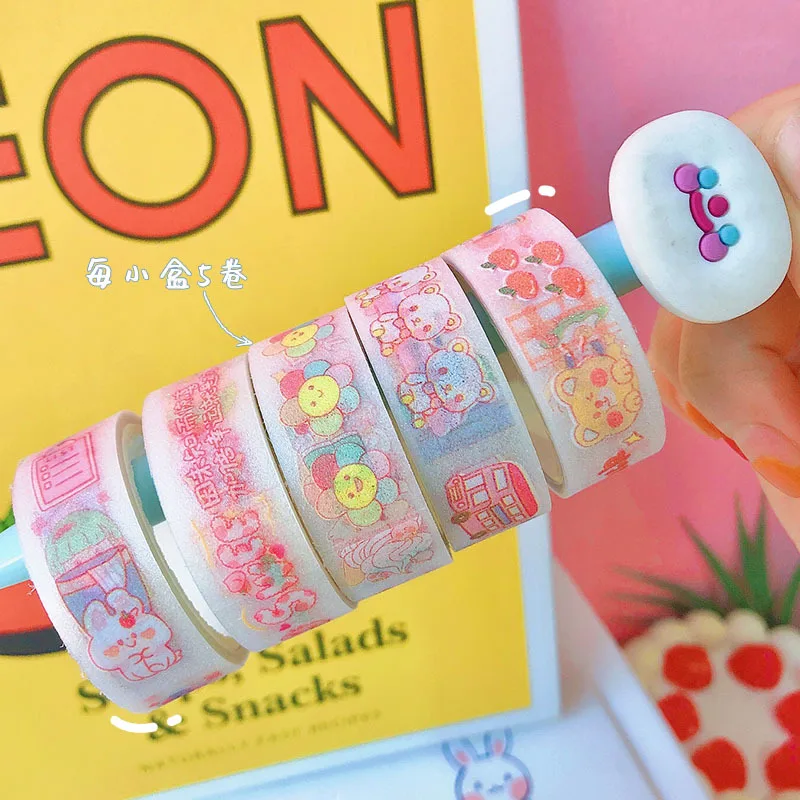 

5pcs/set Cartoon Lovely Washi Tape Set Cute Boxed Decorate Masking Tape DIY Scrapbooing Stationery Kawaii Gift School Supplies