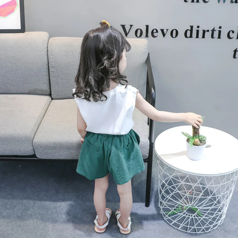 Одежда для мальчиков и девочек 1-5 лет летний комплект из двух предметов футболка