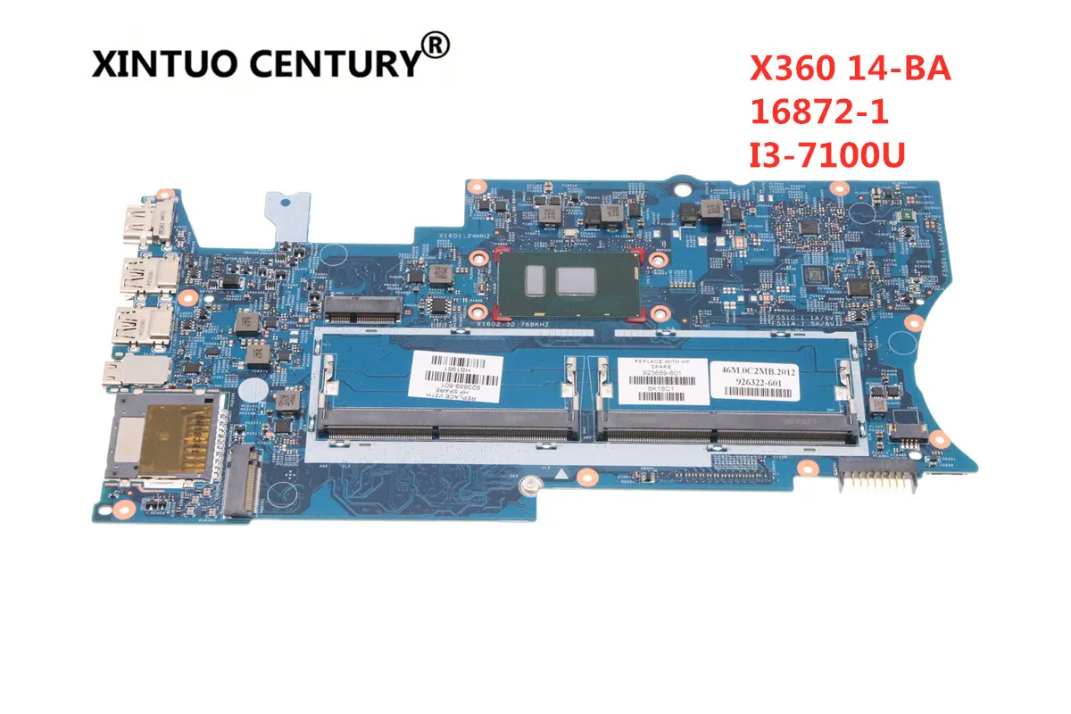 Для HP павильон X360 14 BA материнская плата для ноутбука 923689 601 16872 1 тестирование SR343 i3