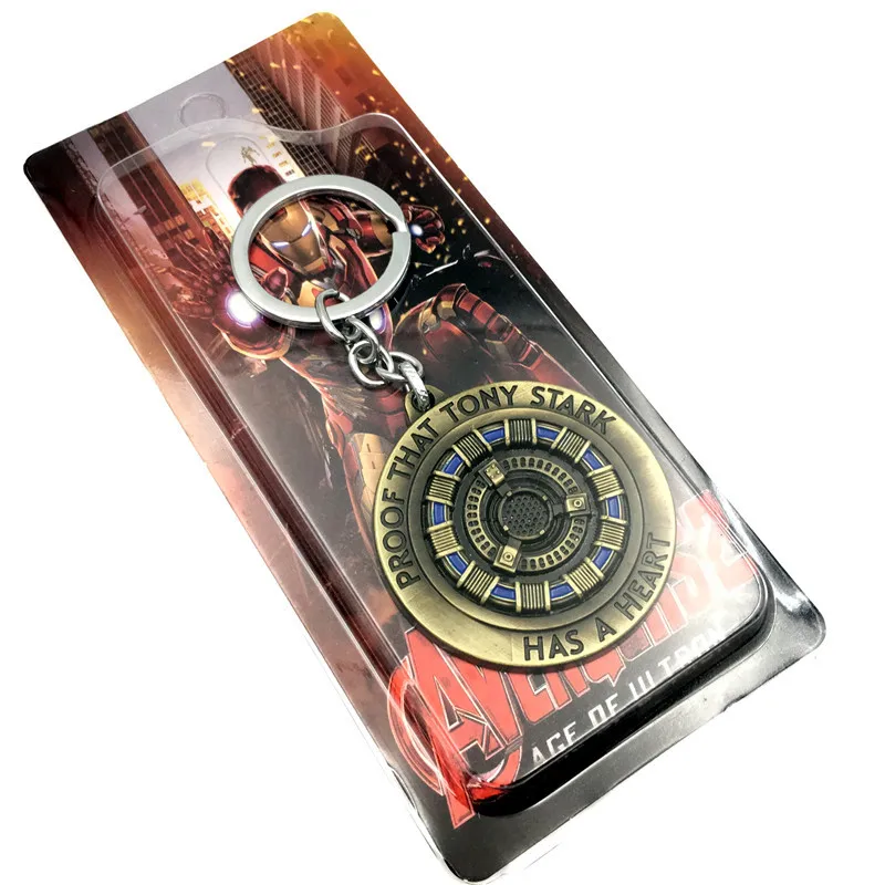

Movie Surrounding The Same Keychains Iron Man Key Chain Core Energy Block Reactor Key Chain Alloy Decoration Key Ring Pendant