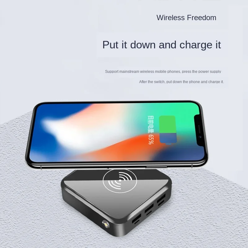 30000mAh беспроводной мини банк силы Быстрая зарядка для Samsung xiaomi iphone светодиодный
