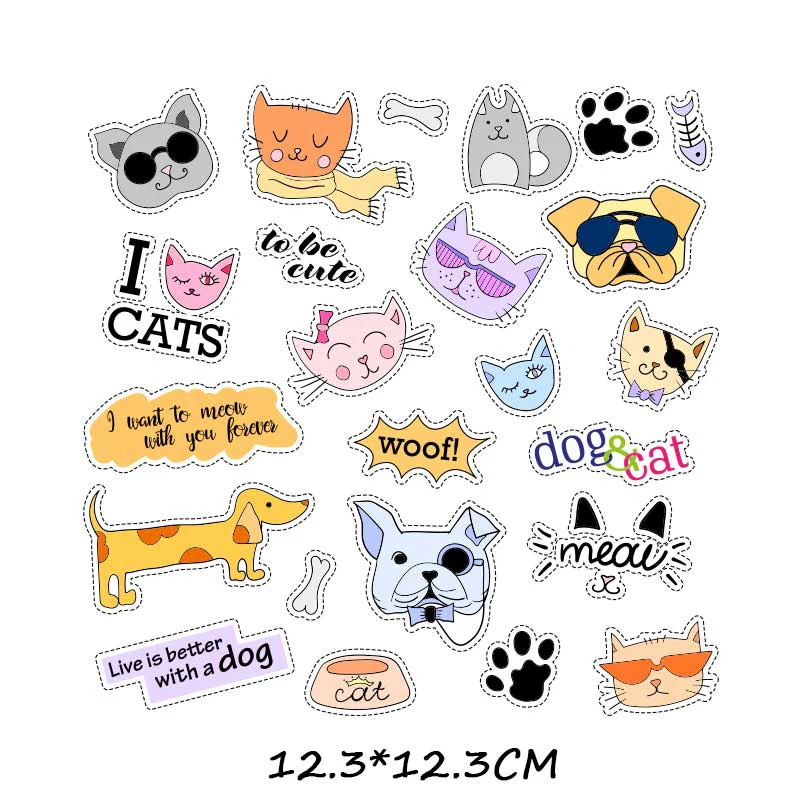 Мультфильм животных набор патчей для переноса утюгом с изображением милой