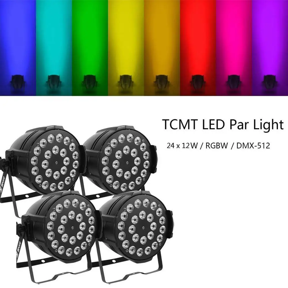  4 партий товара 24X12 Вт RGBW 4in1 светодиодный PAR DJ диско светильник PAR64 DMX512 этап