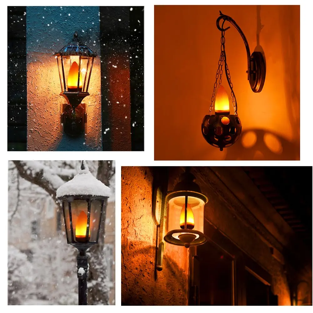 Светодиодная лампа E14 с эффектом пламенсветильник 150 люмен теплый белый свет 1300K