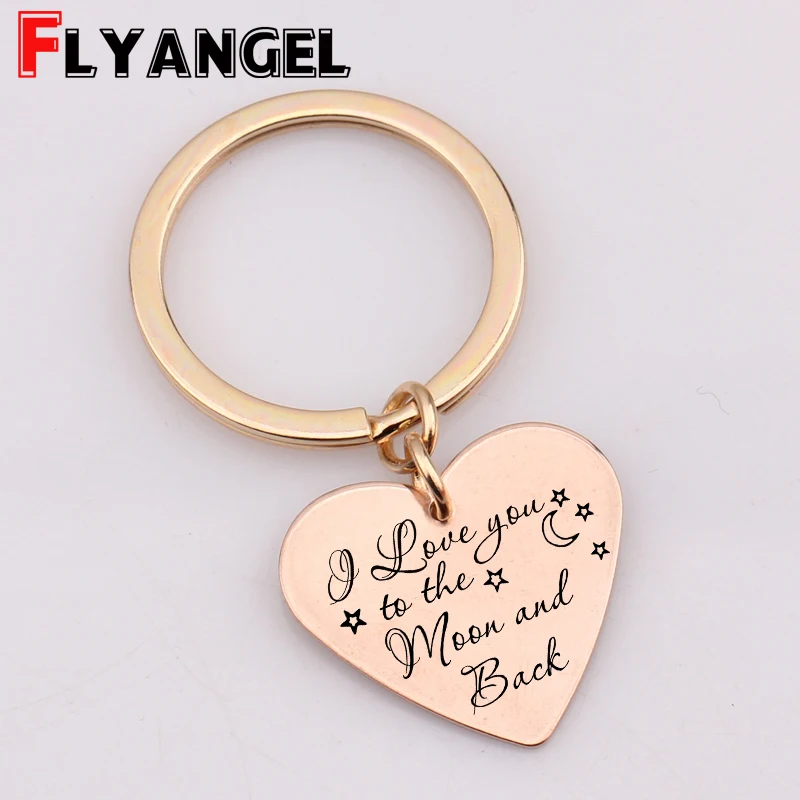 Valentines Day Gift Keychain I Love You Moon and Back Couple Christmas Gifts for Lover Fashion Simple Bag Charm | Украшения и