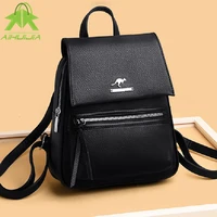 multifunction women backpack large capacity ladies shoulder bag new high quality pu leather solid color travel messenger bags