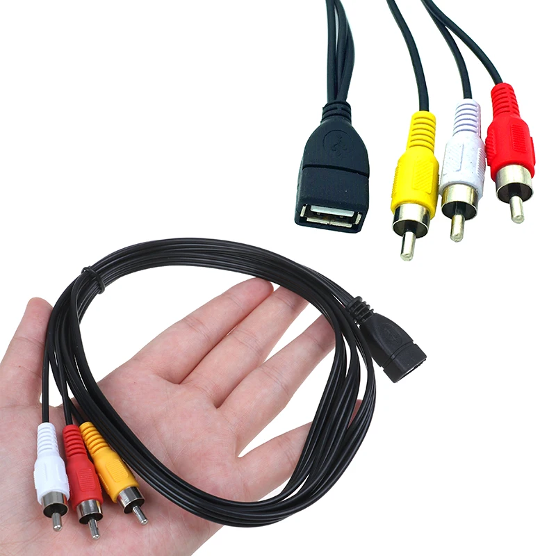 5 футов/1 м USB 2 0 Женский до 3 RCA Мужской Видео A/V практичный адаптер для видеокамеры