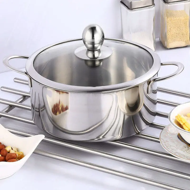 Soup Pot Milk Stainless Steel Snow Pan Right Angle Shabu-shabu Non-stick Cooker Porridge Induction Instant | Дом и сад