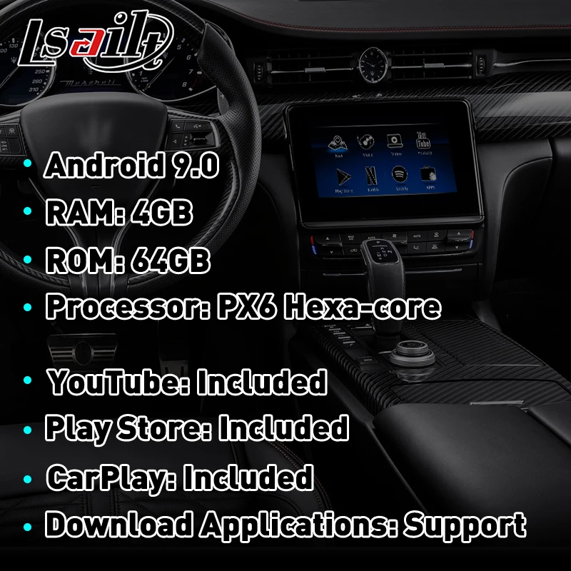 Lsailt Универсальный USB Медиа бокс с беспроводным CarPlay скачать приложения YouTube Google Play