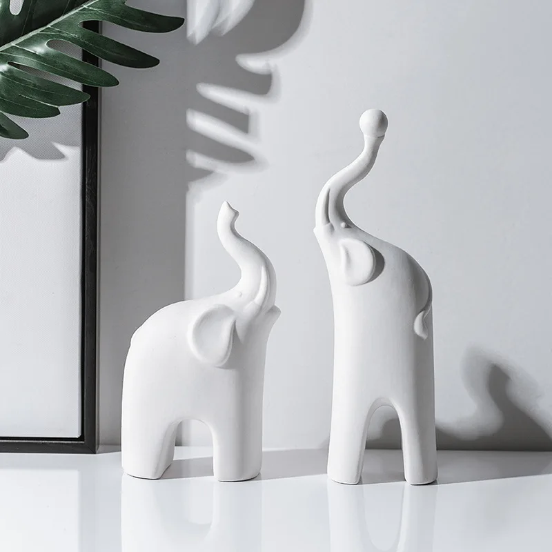 Фигурки животных украшения для дома белые керамические статуи и скульптуры
