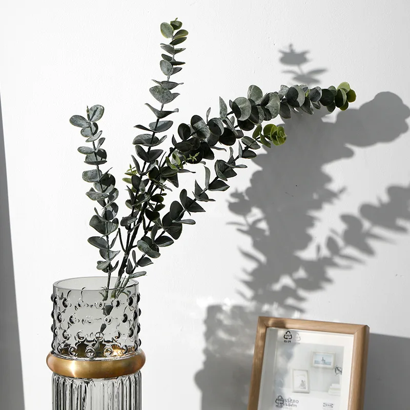 

Artificial Leaves Branch Retro Green Silk Eucalyptus Leaf for Home Decor Wedding Plants Faux Fabric Foliage Room Decoration