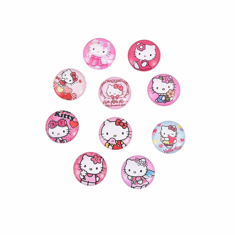 25PC  Cartoon Cat Crystal Glass Patch Cabochon Blank Base Pendant Gemstone DIY Jewelry Accessories Girl Jewelry Making