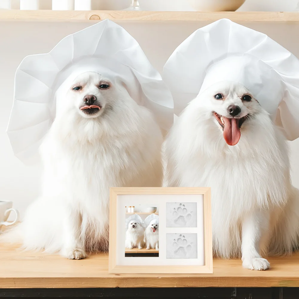 

1Pc Pet Footprint Clay Picture Frame Chic Pet Pawprint Photo Frame for Dog Cat