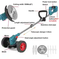 Cordless electric lawn mower 450W lawn mower weeds brush length adjustable knife garden tools 18V lithium ion battery