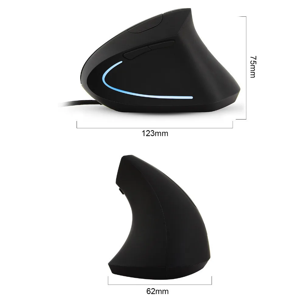 Мышь Компьютерная CHUYI Вертикальная Проводная с RGB-подсветкой 3200 DPI - купить по