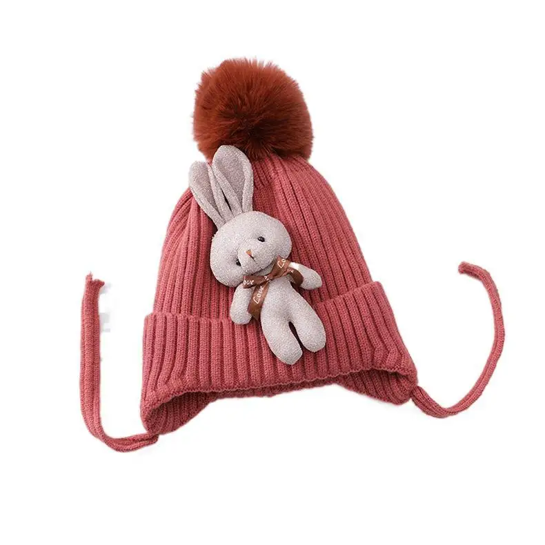 

Autumn and winter warm hat suitable for baby's lovely animals warm and comfortable little rabbit children's knitted hat