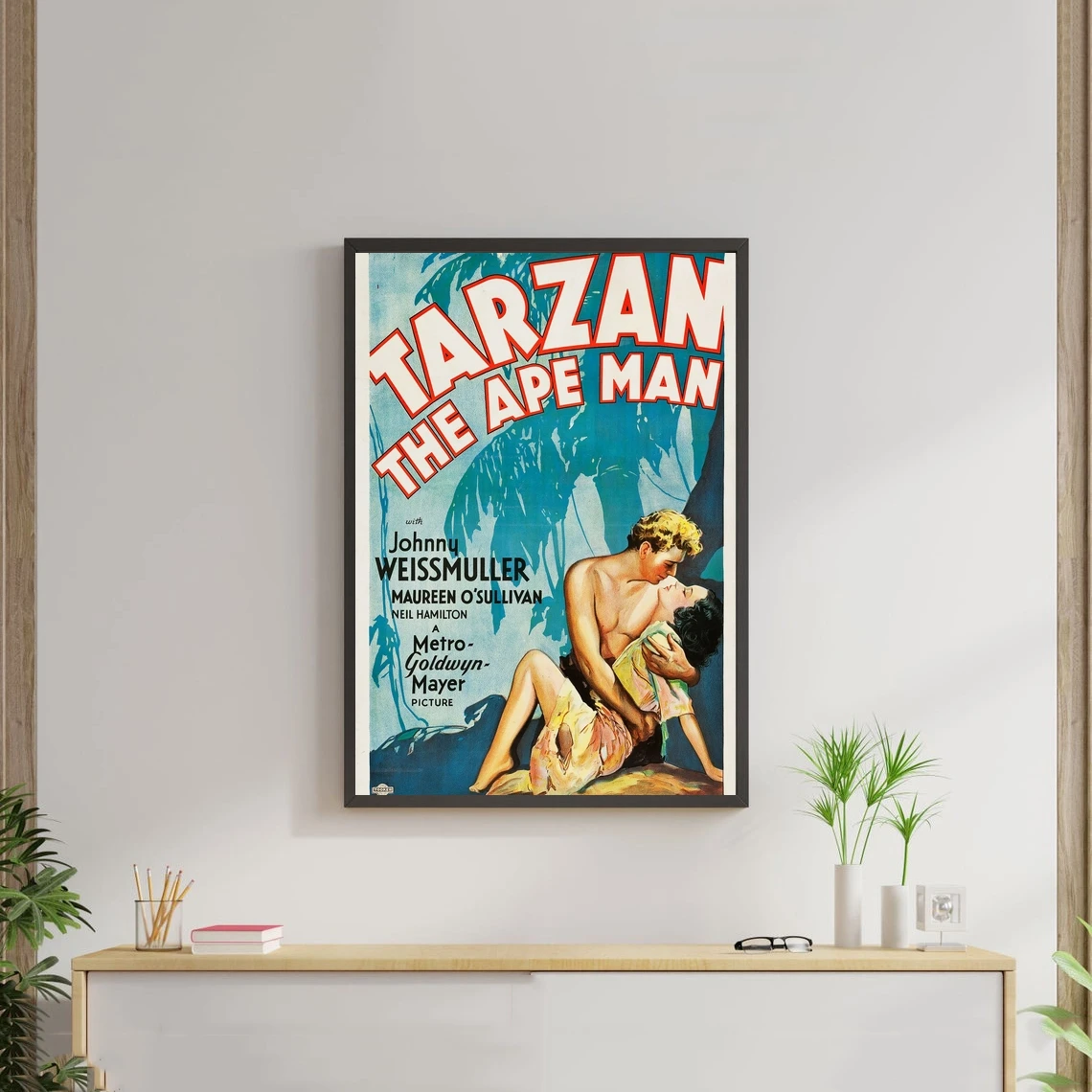 Классический постер с изображением Тарзана человека обезьяны (1932) холст