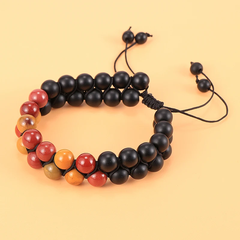 Женский ювелирный браслет из натурального камня императора индийский оникс 8 мм