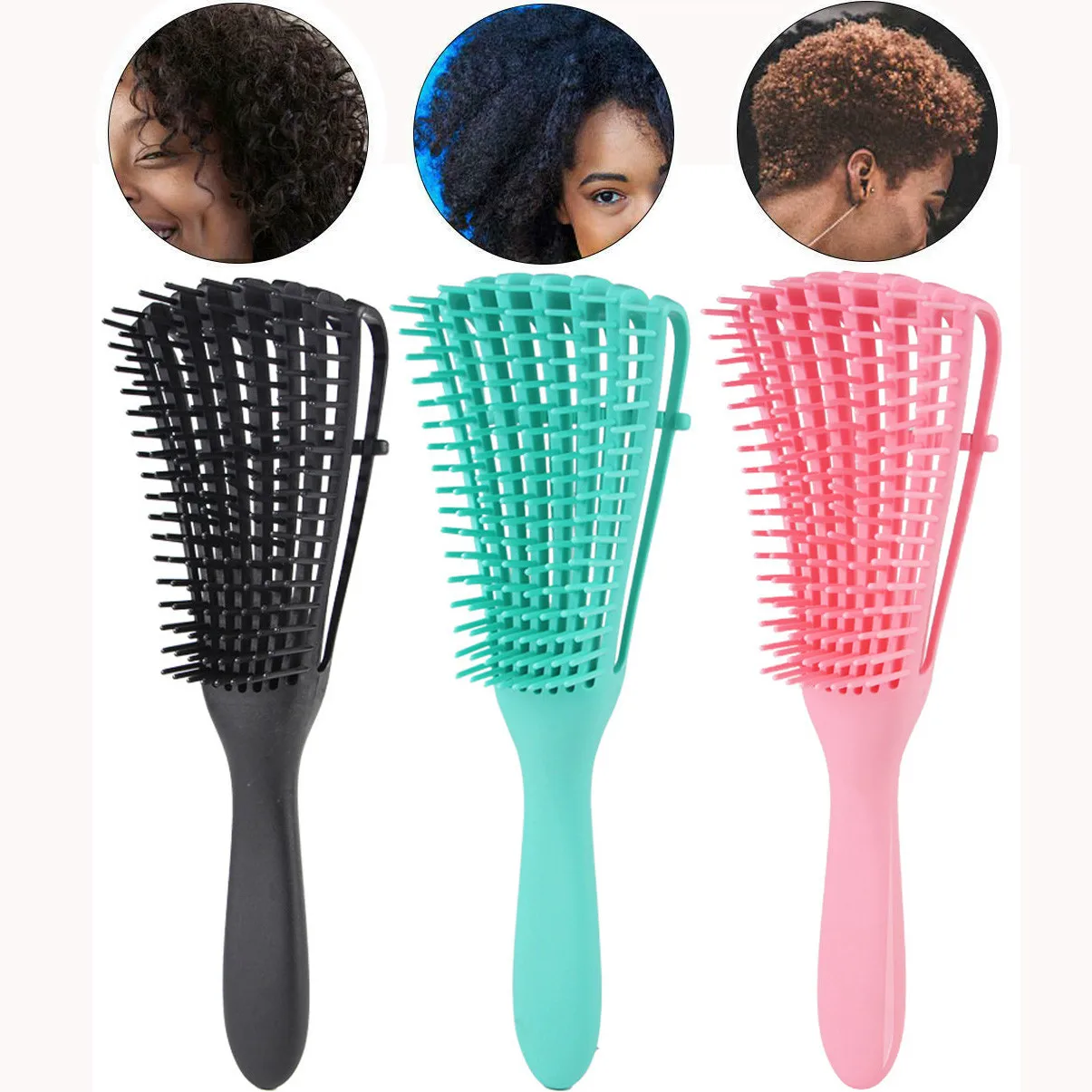 Green/Pink Hair Brush Scalp Massage Comb Women Detangle Hairbrush Hairdressing Salon Styling Health Care Reduce Fatigue | Красота и
