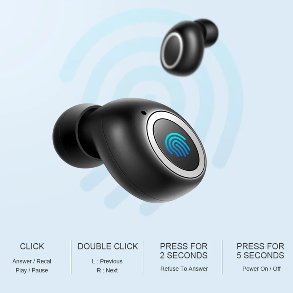 TWS Mini True Wireless спортивные наушники-вкладыши Bluetooth стерео гарнитура с микрофоном
