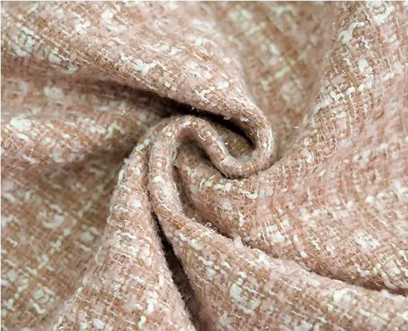 Женское твидовое платье элегантное модельное с круглым вырезом и длинным