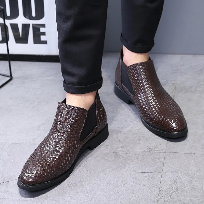 2020 весна/зима мужские ботинки челси британский стиль модные ботильоны черные