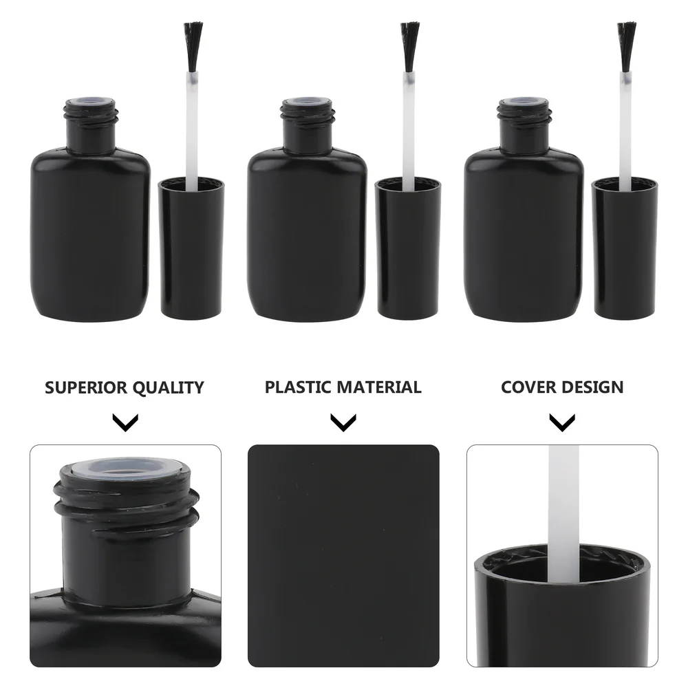 

10Pcs Portable Empty Nail Polish Bottle Multifunction Lotion Liquid Bottle Black