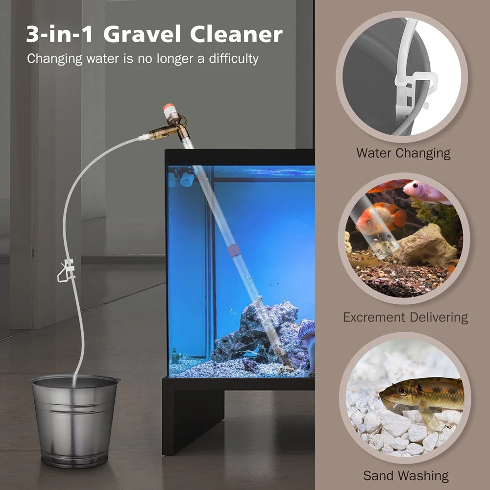 

Aquarium Gravel Cleaner Quick Аквариум Для Рыб Water Changing Fish Tank Sand Cleaner Kit For Absorb Dirt Change Water Wash Sand