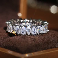 new silver color round ring with bling zircon stone for women fashion jewelry wedding engagement ring