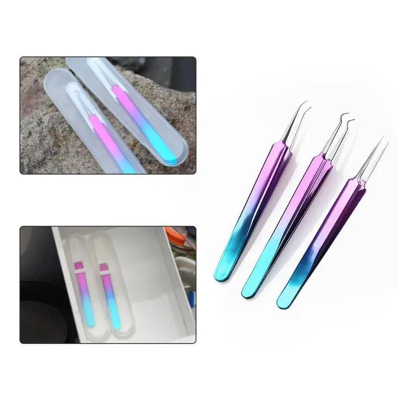 

Acne Needle Tweezers Blackhead Acne Remover Face Care False Eyelashes Multi-purpose Steel Tool Eye Extention Lash W8E7
