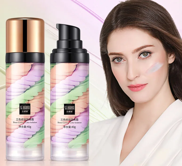

Трёхцветный изоляционный крем для лица, праймер для макияжа, стойкий увлажняющий водостойкий макияж для лица, праймер для макияжа