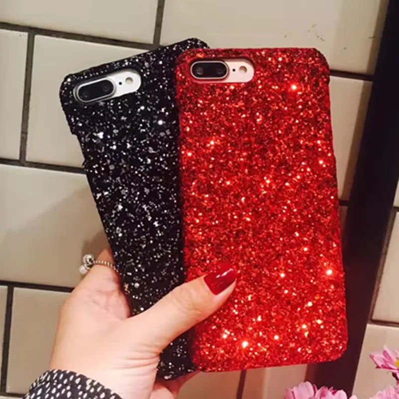 

2021 new glitter sequin mobile phone case hard shell anti-drop for iPhone7 8 SE PLUS X XS MAX XR 11 12 PRO MINI 6 6S