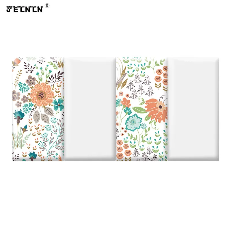 

European leaves pattern bedroom tatami anti-collision headboard decoration soft wall stickers TV background 3D wall stickers