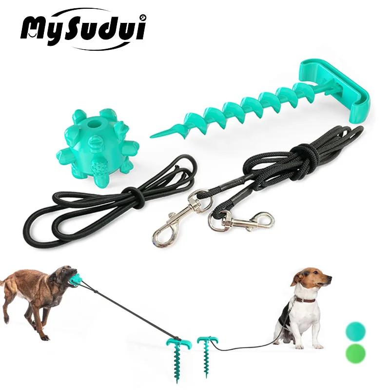 Портативная эластичная веревка для домашних питомцев 2 в 1 молярный поводок
