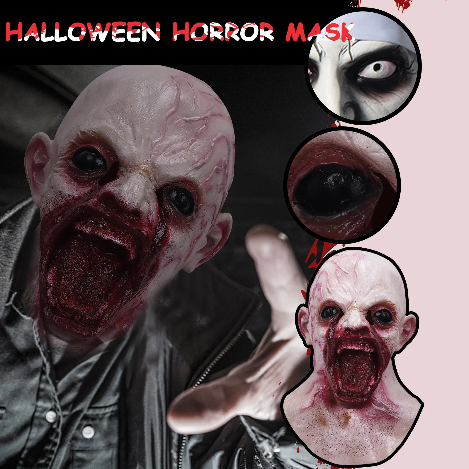 

New 2021 High Quality Safety Halloween Mask Evil Cos Scary Halloween Costume Party Props ing Props Toys Accessories For Kids