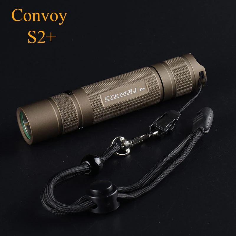 Pаспродажа Светодиодный фонарик Convoy S2 +, фонарь для повседневного использования с внутренним Ar-покрытием и прошивкой для пустыни, XPL HI LED, Mini 18650 Продажа Светодиодный фонарик Convoy S2 +, фонарь для повседневного использования с внутренним Ar-покрытием и прошивкой для пустыни, XPL HI LED, Mini 18650