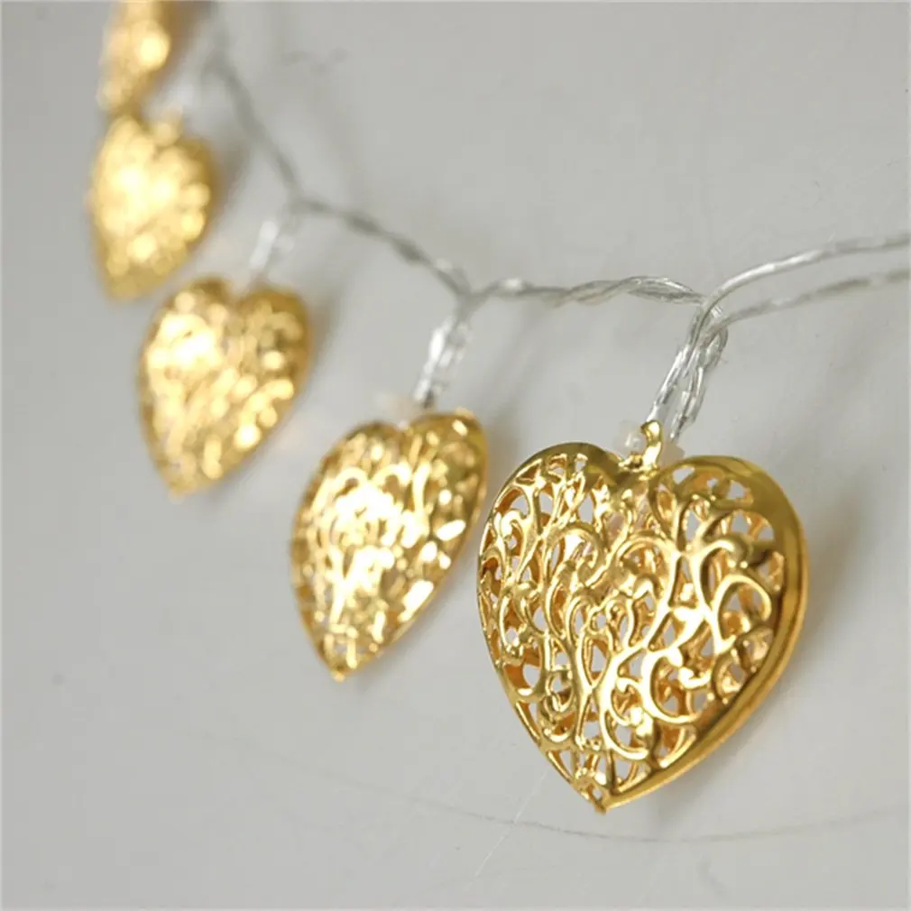 

Newest 20 LED Golden Heart-Shape Twinkling Fairy String Light Christmas Party Garden