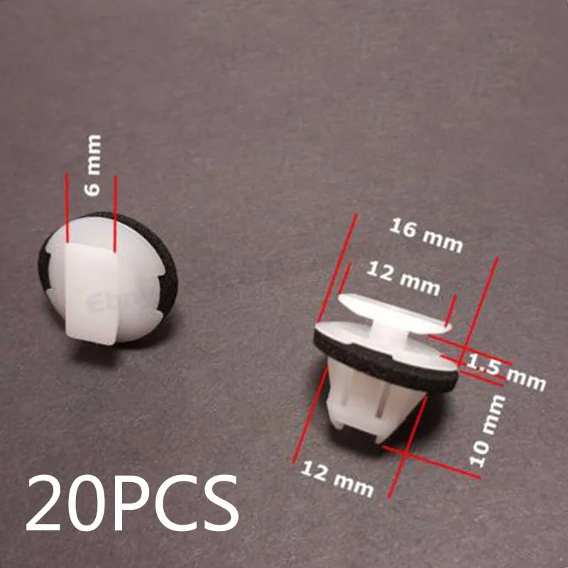 

20pcs Wheel Arch Surround Trim Clips For Nissan For Juke For X-Trail Wing Moulding Clip Auto Bumper Rivets Fastener Clips