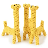 cute cotton rope knitted giraffe 21cm multi strand knot resistant to bite molar pet toy dog accessories for small dogs supplies